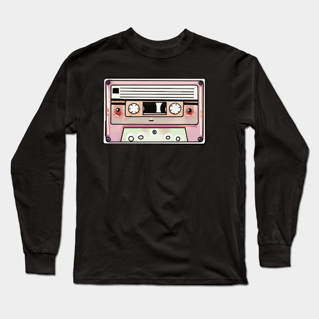 Kawaii Tape Cassette Long Sleeve T-Shirt by SophieMartil